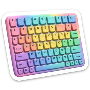 Pastel rainbow keyboard sticker