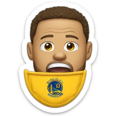 stephen curry with mouth guard hanging out of mouth sticker