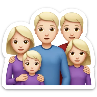 Pale skin family of 6 sticker