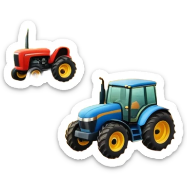farm with barn, tractor, and crops sticker