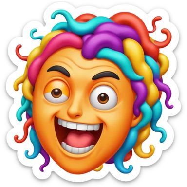 Italian Brainrot meme with exaggerated expressions and chaotic energy sticker