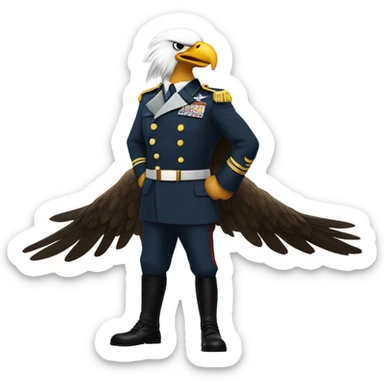 Eagle attacking a general sticker