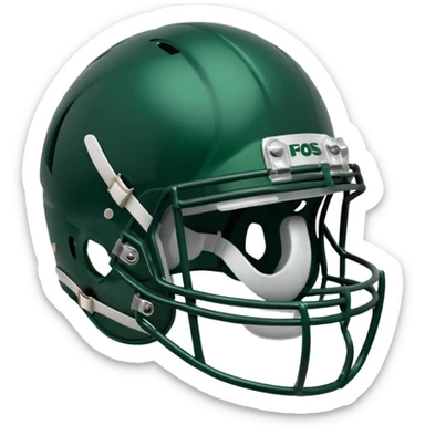 College football player helmet in dark green color  sticker