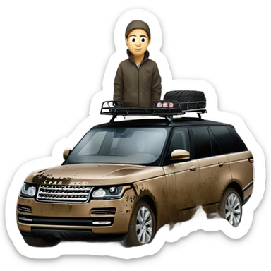 person driving a ranger rover in the mud and getting dirty sticker