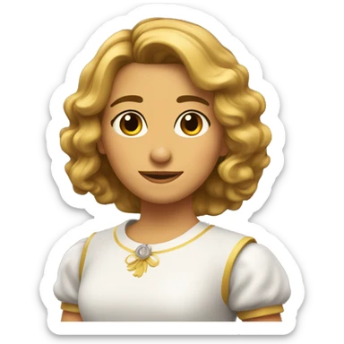 chica blanca con pelo lacio castallo sticker