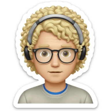 pc tech guy with curly light blond hair sticker