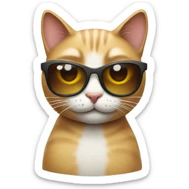 Cat with sunglasses sticker
