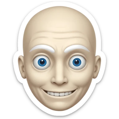 mutant test subject portrait, head and shoulders only, third eye on forehead, pale skin, creepy calm smile, lab experiment style, 3D cartoon, mobile game icon style, clean background, no text, no watermark

 sticker