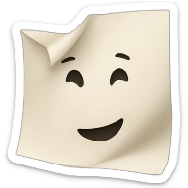 a realistic emoji of a sheet of paper with the bottom right corner folded sticker