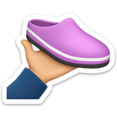Person holding a slipper sticker