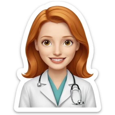 Jessica Chastain, as a dcotor sticker