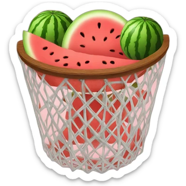 A watermelon in a basketball basket sticker