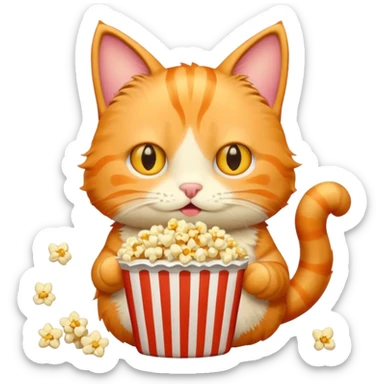 Gato comendo pipoca sticker