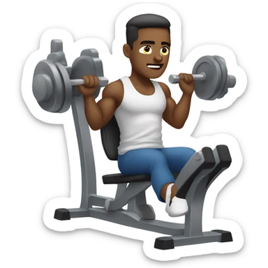 guy training on gym maschine sticker