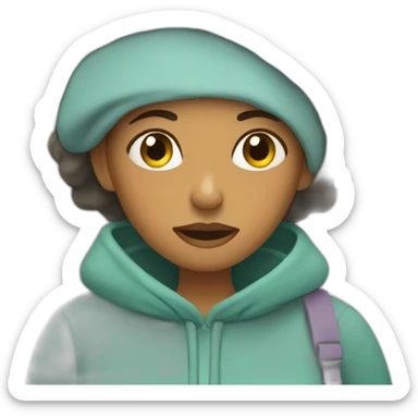 Tired mother commuting sticker