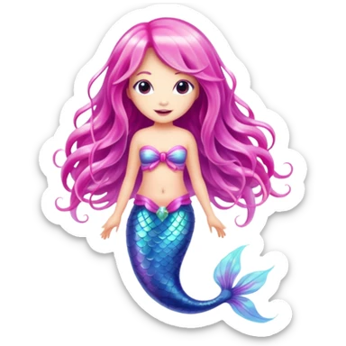 Pink jellyfish mermaid sticker