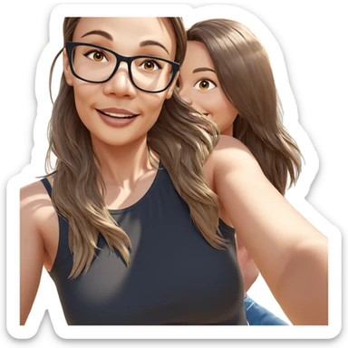 smiling girls in sunlight sticker