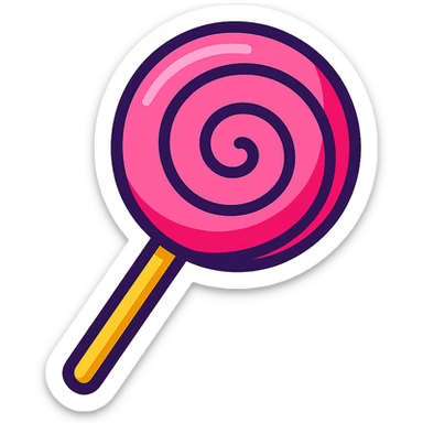 pink lollipop, vibrant toon style sticker