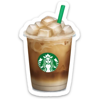 Starbuck ice coffee with ice cubes sticker