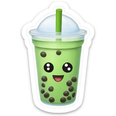 Bubble tea matcha sticker