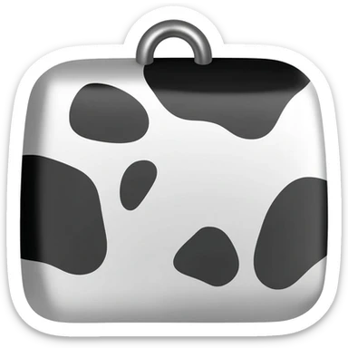 plain sqare cowbell on a collar with cow black and white pattern sticker