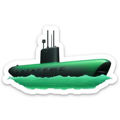 green and black Radar Sonar Ping Scan Submarine sticker