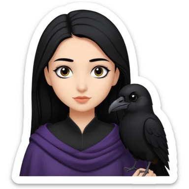 Black aly is the wife of cregan stark and looks like Hande Erçel. She has a raven on her shoulder  sticker