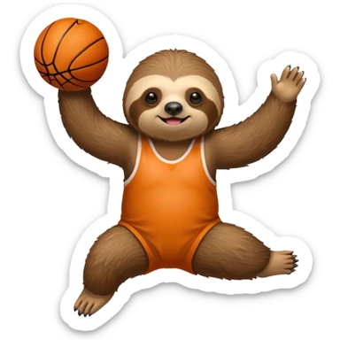Sloth playing basketball  sticker