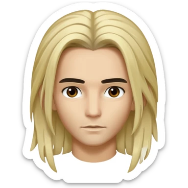 Bill Kaulitz with blonde long hair, brown eyes sticker