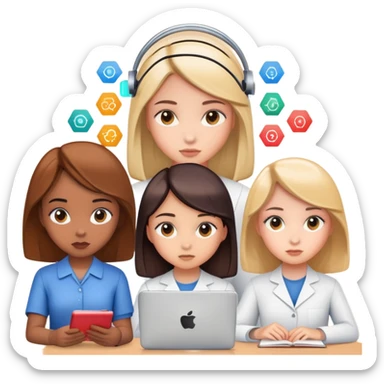 tribu de niñas en inteligencia artificial sticker