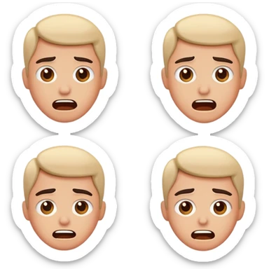 basic human emotions - happy, sad, angry, surprised, confused, excited sticker