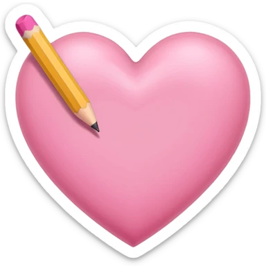 A drawing pink empty heart that looks like it's drawn by hand sticker