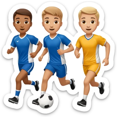 Students playing soccer sticker