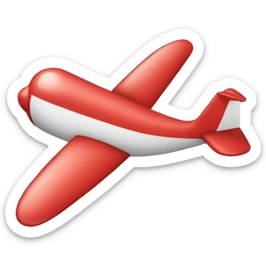 A red cute aeroplane sticker