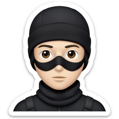 Robber with black ski mask and black clothes  sticker