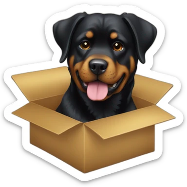 A Rottweiller and a golden in box sticker
