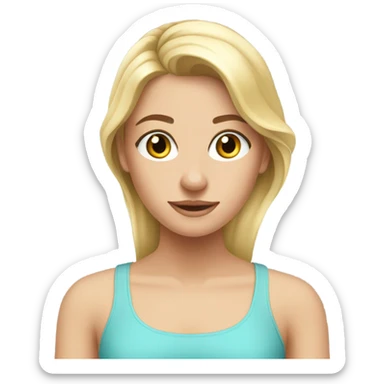 A pretty blonde teen girl doing Pilates sticker