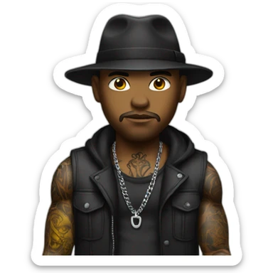 gangster with tattoo sticker