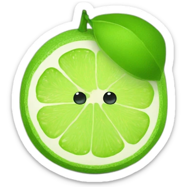 Cute slice of lime with two big cute eyes sticker