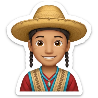 young mayan farmer sticker