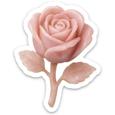 Pink Opal crystal rose flower, remove background sticker