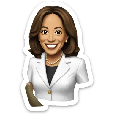 kamala harris next to a coconut tree sticker