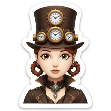 Steampunk Style, Beautiful Female sticker