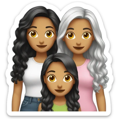 3 latin female friends  sticker