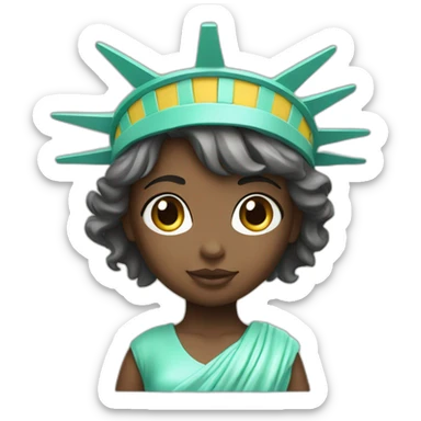 cute girl statue of liberty sticker