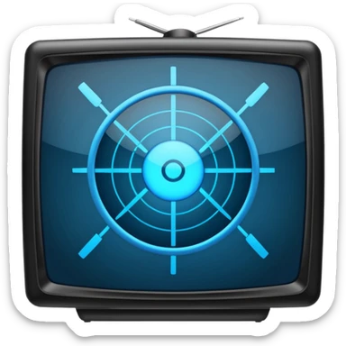 TV screen with crosshairs sticker