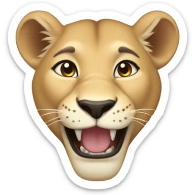 Lioness smiling sticker