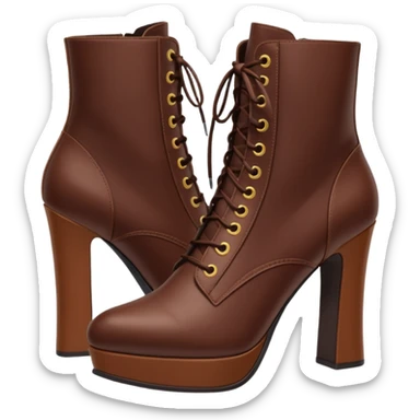 chocolate brown y2k heeled boots sticker