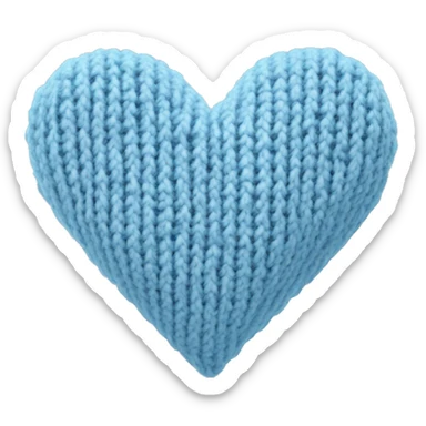 Knitted light blue heart sticker