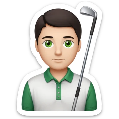 Love my golfer dark hair green eyes male sticker